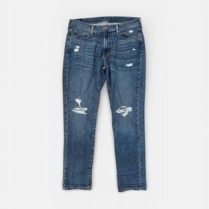 Abercrombie & Fitch Men's 33x32 Ripped Rustin Athletic Skinny Blue Jeans